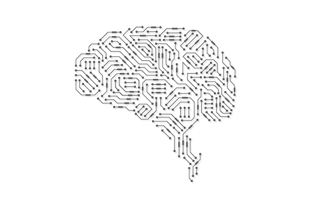 Technological brain Abstract circuit board Vector background