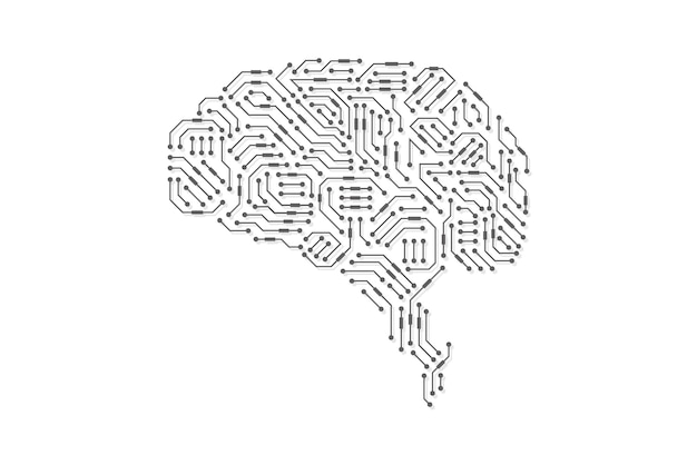 技術的な脳の抽象的な回路基板のベクトルの背景