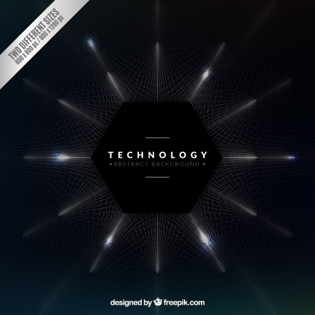 Technological hexagon background