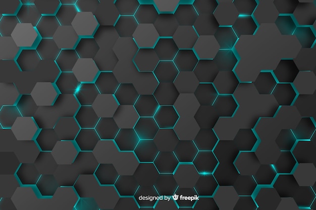 Technological honeycomb background with hexagons