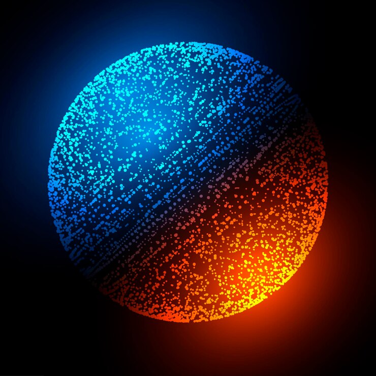 Vector technological planetcosmic neon planet