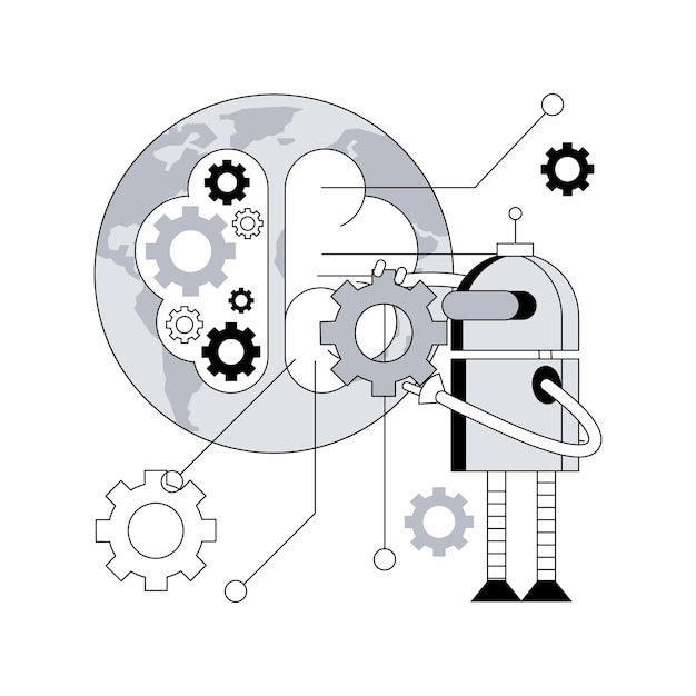 Vettore illustrazione vettoriale del concetto astratto di rivoluzione tecnologica