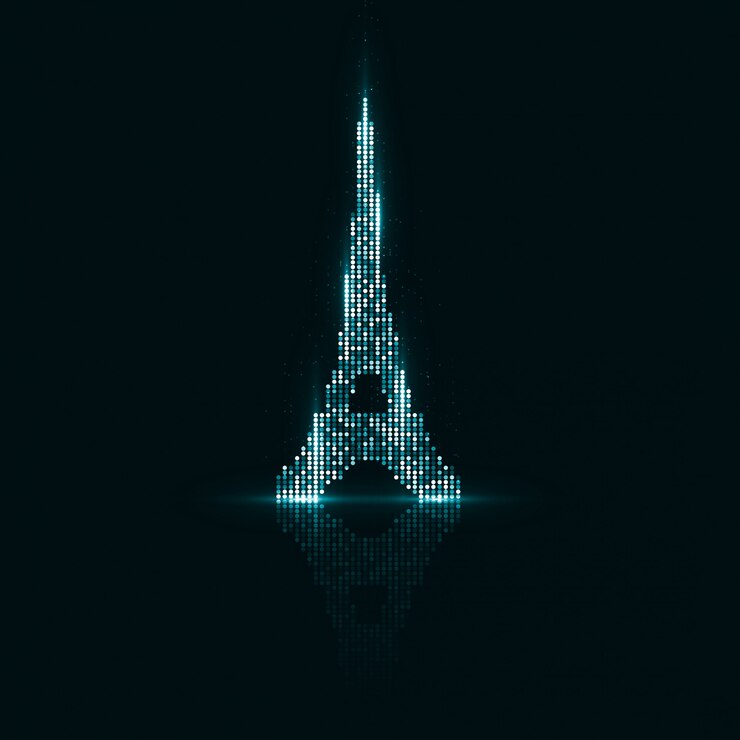 Vector technological sign of paris
