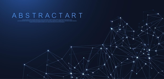 Vector technologie abstract lijnen en stippen verbinding achtergrond