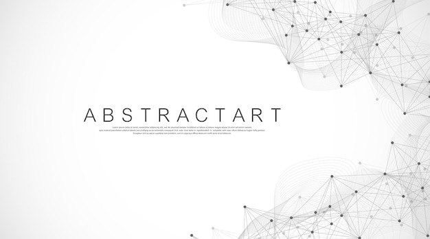 Technologie abstracte lijnen en punten verbindingsachtergrond Verbinding digitale gegevens en big data concept Digitale datavisualisatie Vectorillustratie
