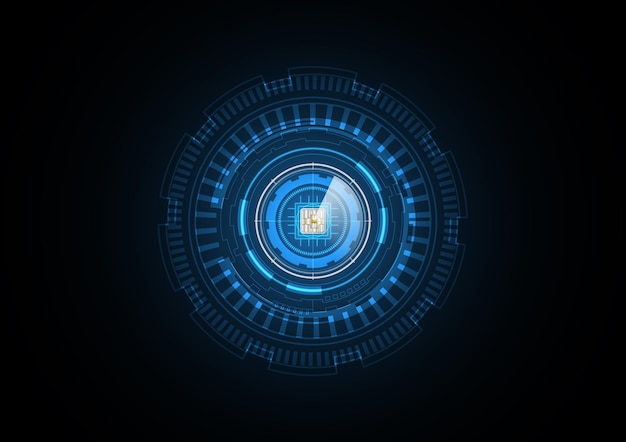 Technologie abstracte toekomstige chip radar veiligheid cirkel achtergrond vectorillustratie