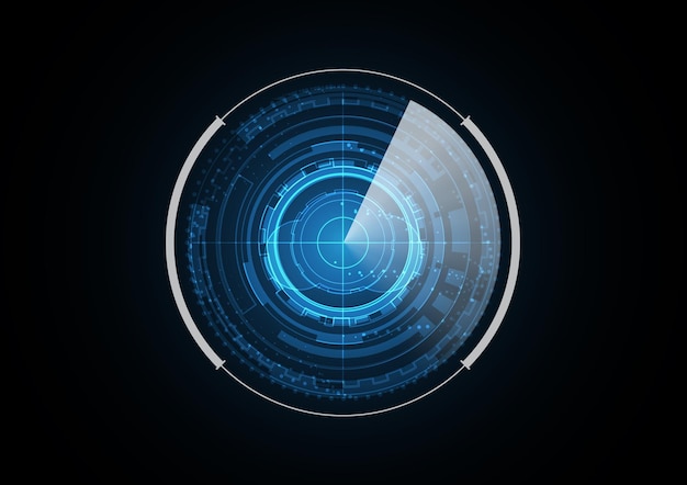 Technologie abstracte toekomstige cloud radar veiligheid cirkel achtergrond vectorillustratie