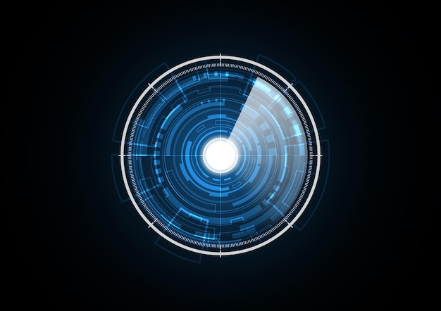 Vector technologie abstracte toekomstige lichte radar veiligheid cirkel achtergrond vectorillustratie