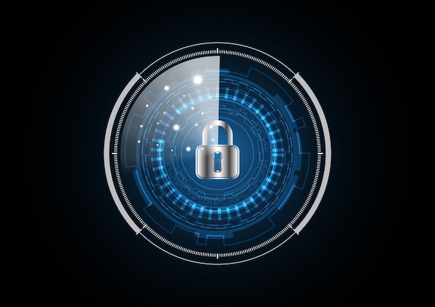 Technologie abstracte toekomstige lock radar veiligheid cirkel achtergrond vectorillustratie