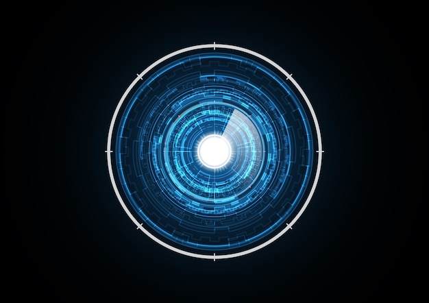 Technologie abstracte toekomstige radar cirkel achtergrond vectorillustratie