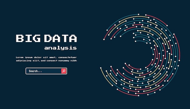 Technologie achtergrond Big data visualisatie concept Abstract technologie circuit board cirkel