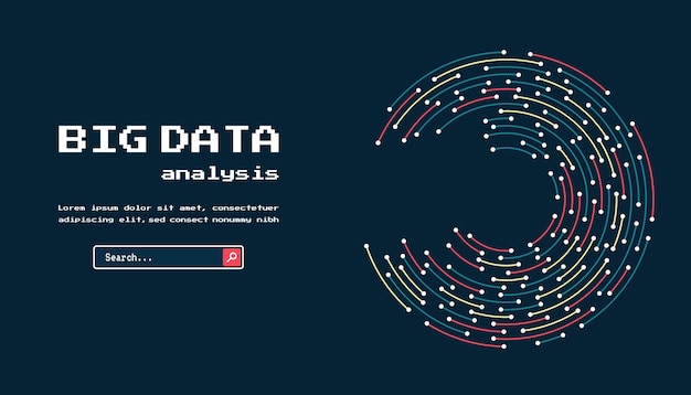 Vector technologie achtergrond big data visualisatie concept abstract technologie circuit board cirkel