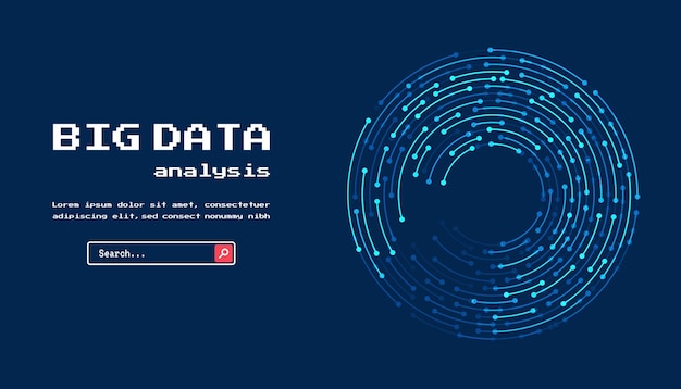 Technologie achtergrond Big data visualisatie concept Abstract technologie circuit board cirkel