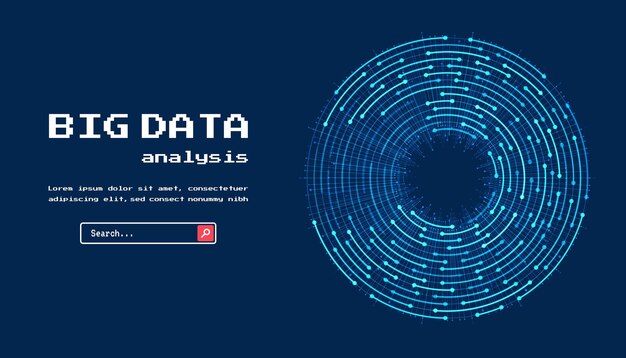 Technologie achtergrond Big data visualisatie concept Abstract technologie circuit board cirkel