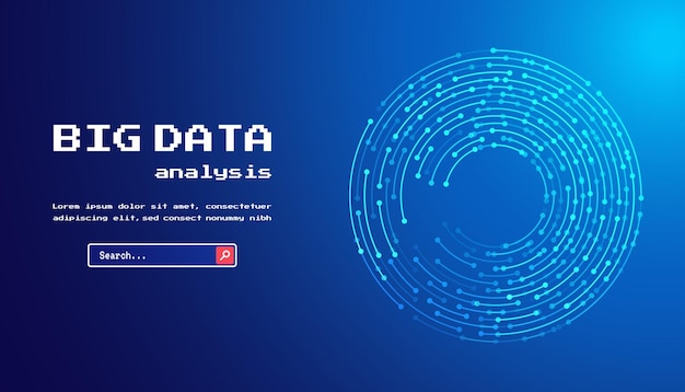 Technologie achtergrond Big data visualisatie concept Abstract technologie circuit board cirkel