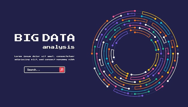 Technologie achtergrond Big data visualisatie concept Abstract technologie circuit board cirkel