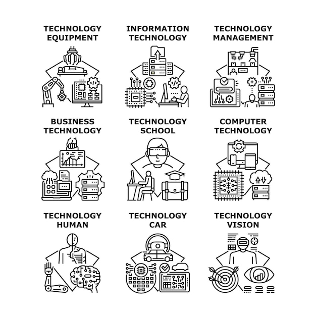 Technologie business concept pictogram vectorillustratie