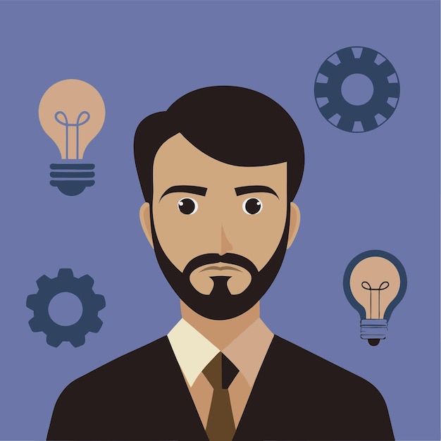 Technologie Concept Flat Vector Style Illustratie met innovatieve ontwerpelementen