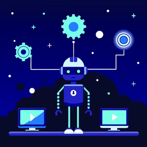 Technologie Concept Vector Illustratie met Algoritme Ontwerp Elementen Platte Stijl