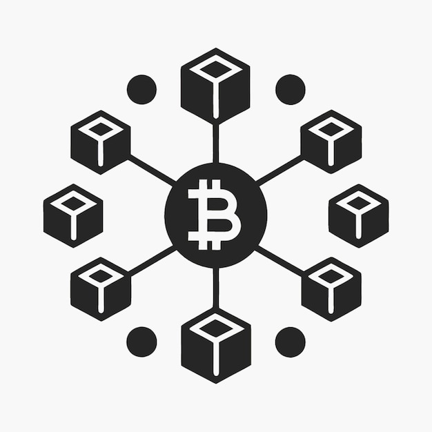 Technologie Concept Vector Illustratie met Blockchain Design Flat Style Elementen