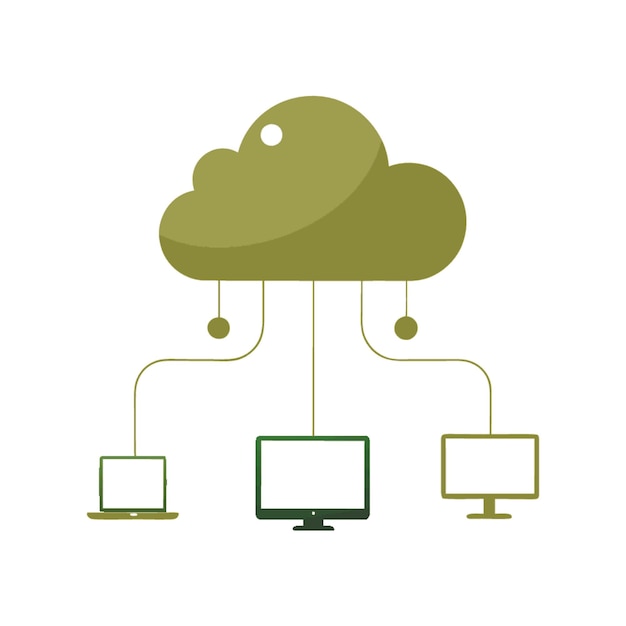 Technologie Concept Vector Illustratie met Cloud Computing Design Flat Style Elementen
