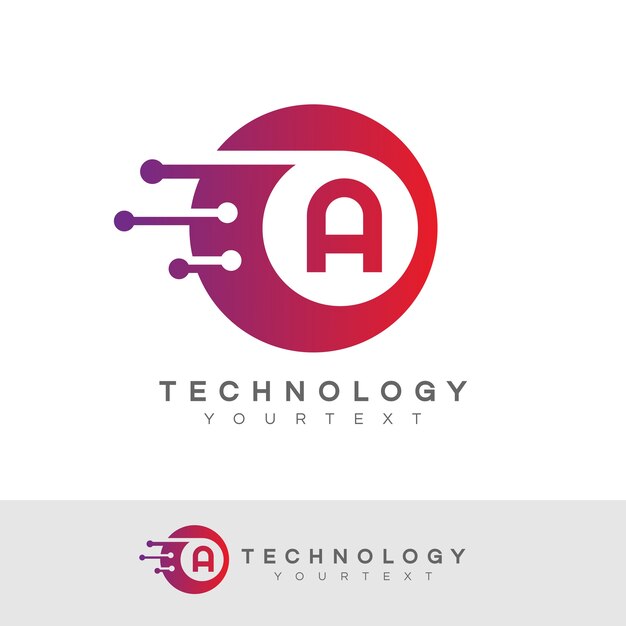 Technologie eerste letter a logo-ontwerp