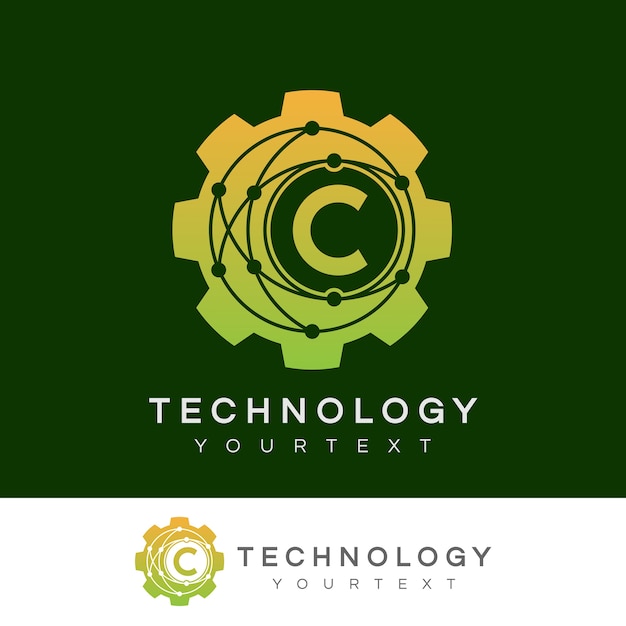 Technologie eerste letter c logo-ontwerp