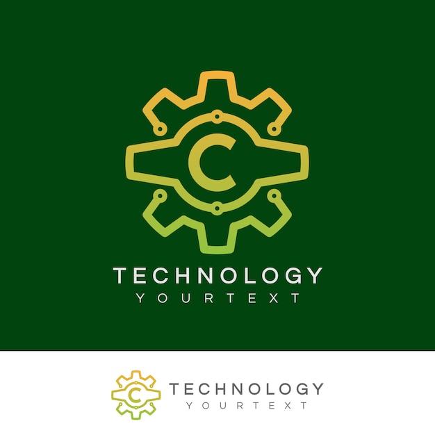 technologie eerste Letter C Logo-ontwerp