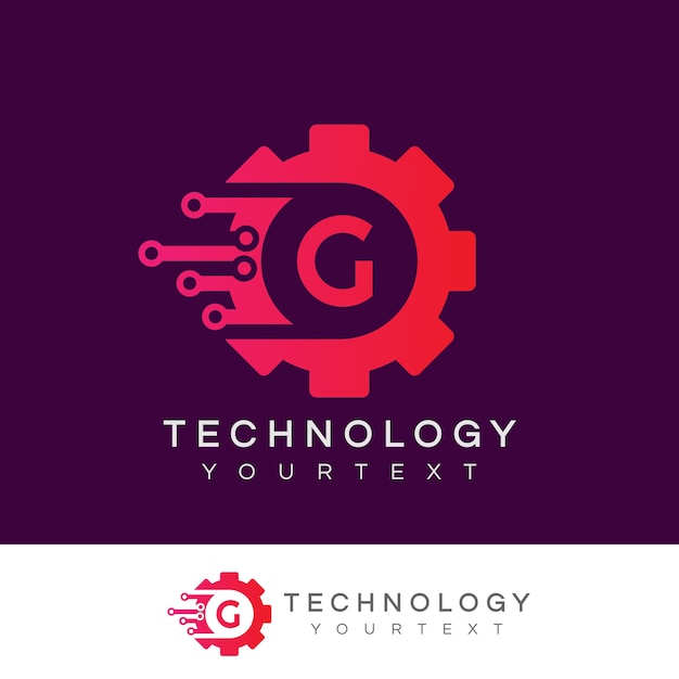 Vector technologie eerste letter g logo-ontwerp