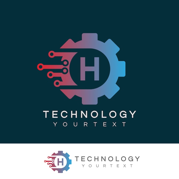 Technologie eerste letter h logo ontwerp