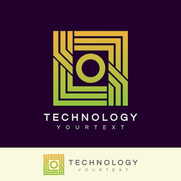 Vector technologie eerste letter o logo ontwerp