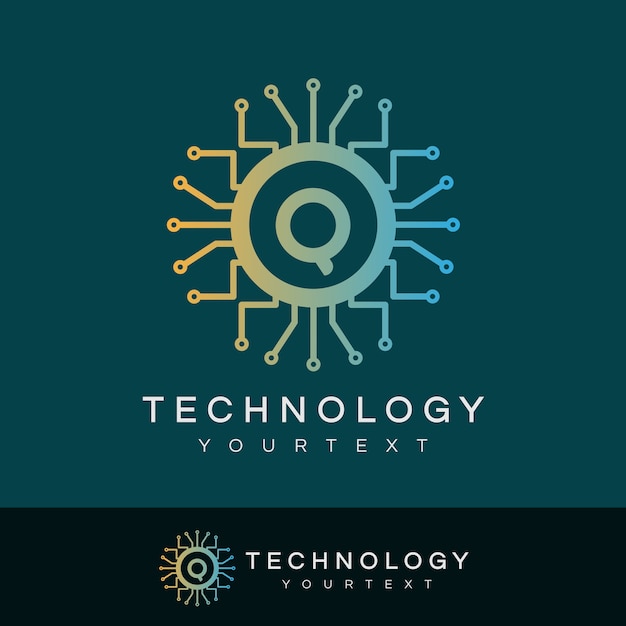 technologie eerste Letter Q Logo ontwerp