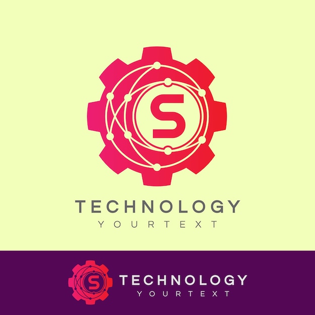 Technologie eerste letter s logo ontwerp