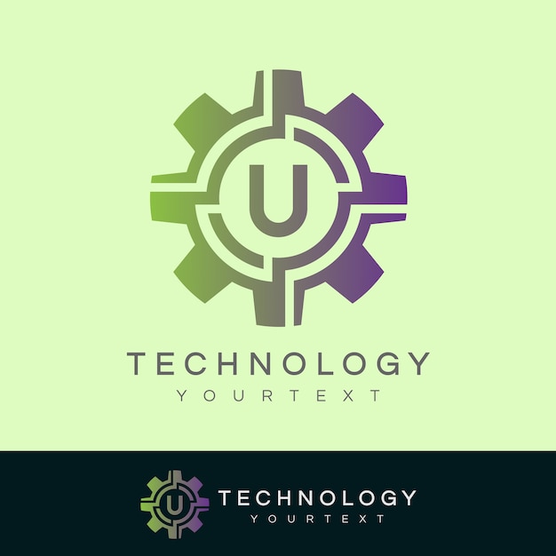 technologie eerste Letter U Logo ontwerp