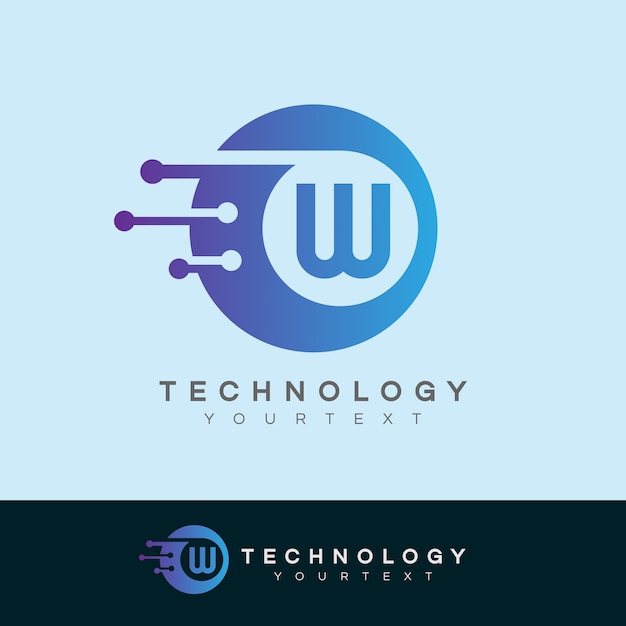 technologie eerste Letter W Logo-ontwerp