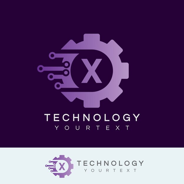 technologie eerste Letter X Logo ontwerp