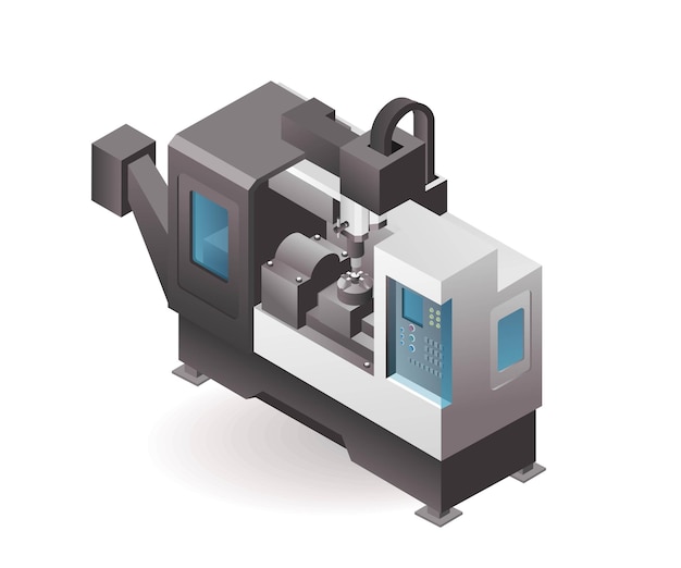 Vector technologie geautomatiseerde cnc-draaibanken en -boren voor industriële productie met kunstmatige intelligentie