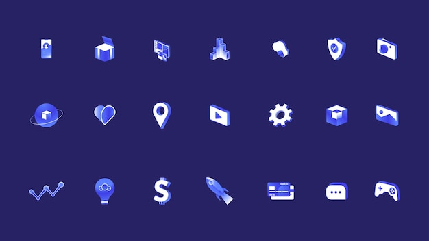 technologie icon set isometrisch ontwerp