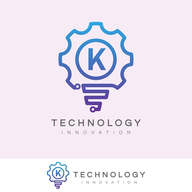 Technologie innovatie eerste letter k logo ontwerp