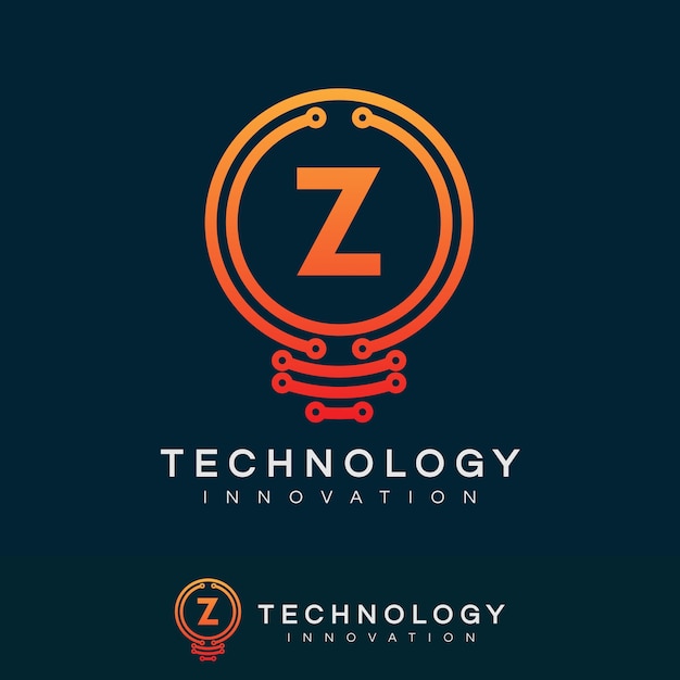 Vector technologie-innovatie eerste letter z logo-ontwerp