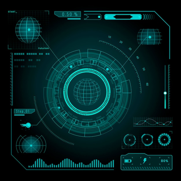 Technologie interface sjabloon ontwerp elementen vector