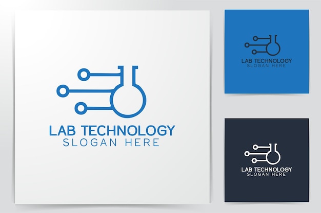 Technologie Lab Logo Ontwerpen Inspiratie Geïsoleerd Op Een Witte Achtergrond