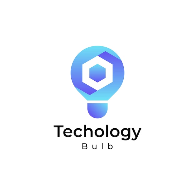 Vector technologie lamp logo, lamp gradiënt kleurrijk logo