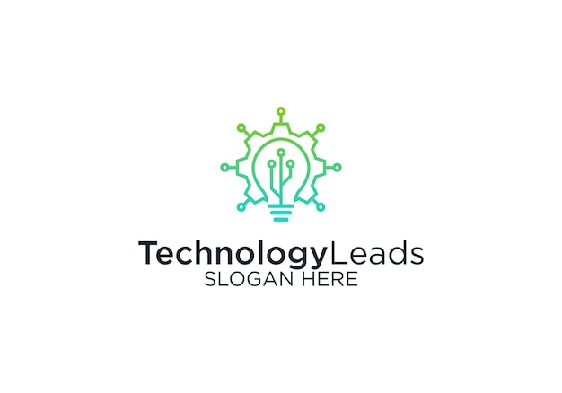 Technologie leidt logo ontwerpsjabloon
