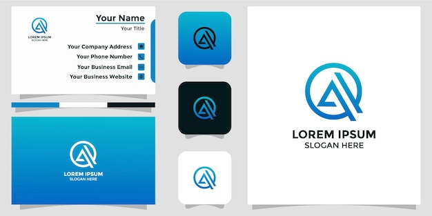 Technologie letter A ontwerp logo en branding kaart