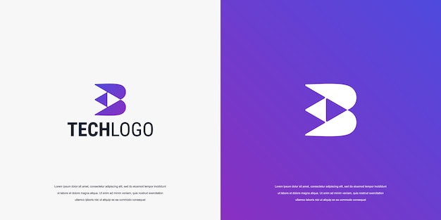 Technologie logo ontwerp inspiratie letter B logo