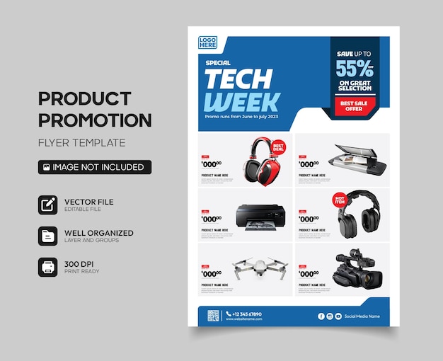 technologie productcatalogussjabloon met aantrekkelijke promo