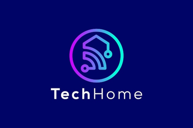 Technologie smart WiFi home logo vector ontwerpsjabloon