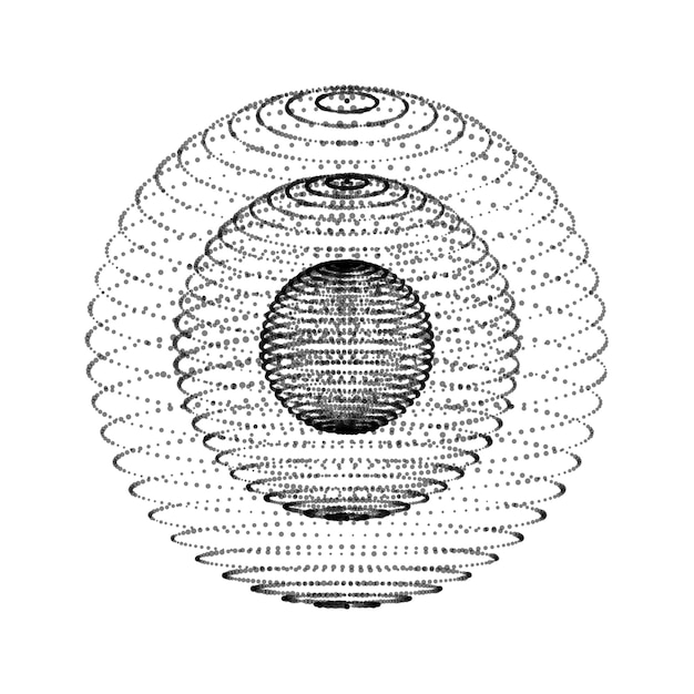 Technologie vector bol met aansluitende stippen Digitale abstracte netwerkstructuur