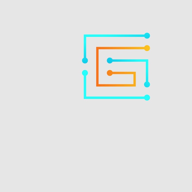 Technologie vector Logotype dat de letter G vormt Minimaal ontwerp printplaatlogo
